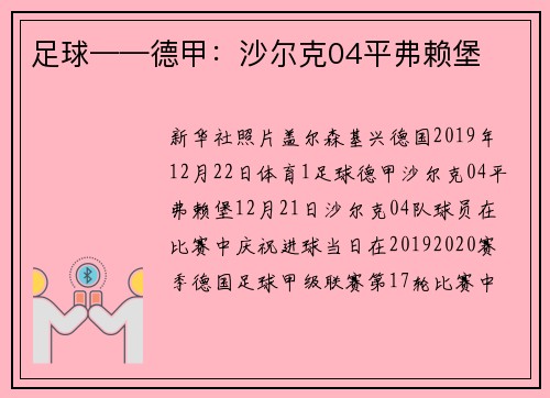 足球——德甲：沙尔克04平弗赖堡